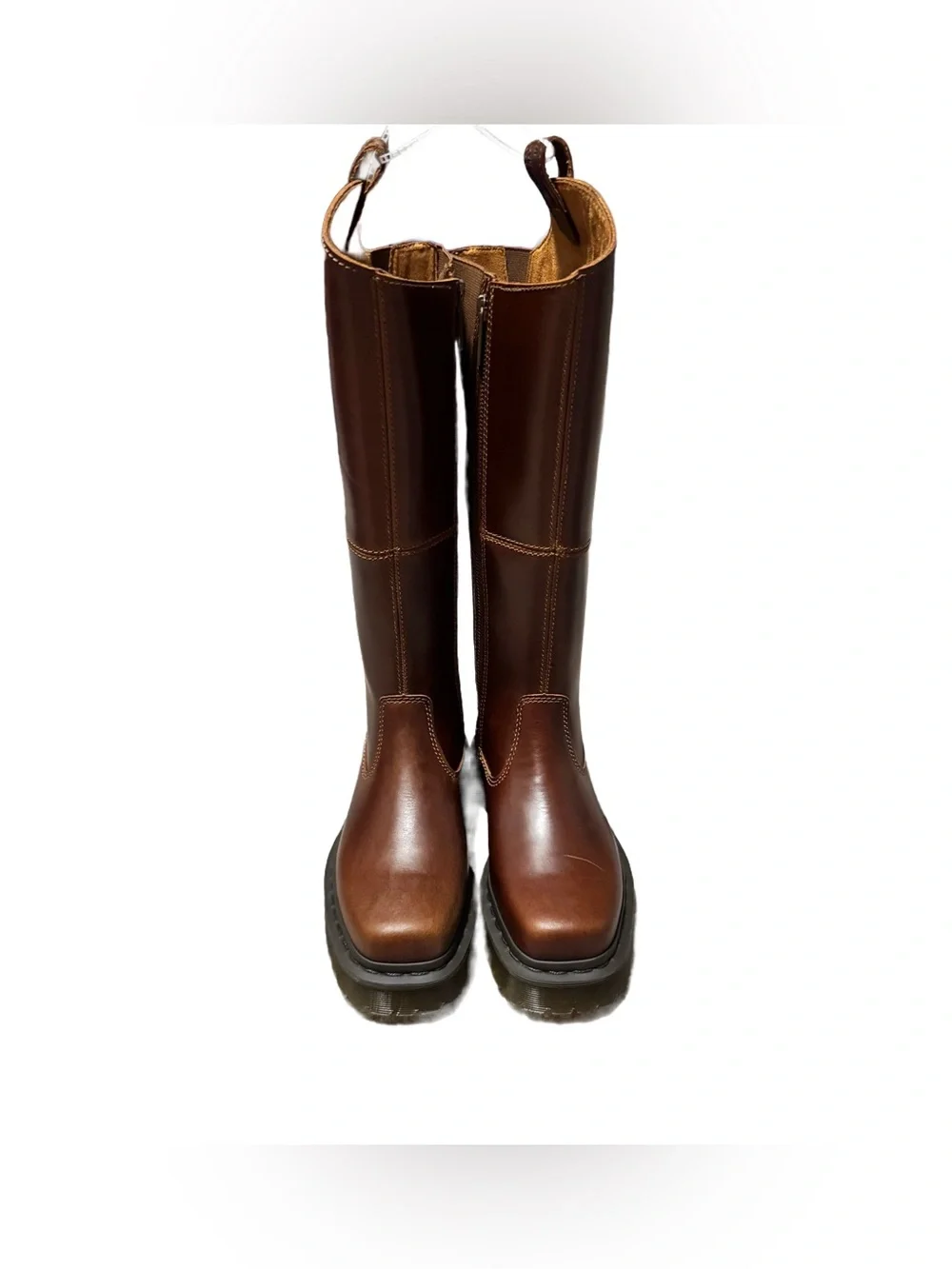 Dr. Martens Amaayah Knee High Leather Boot Women's 5 Square Toe Butterscotch NEW